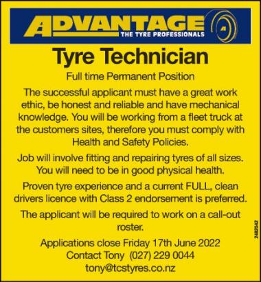 Tyre Technician in Otago