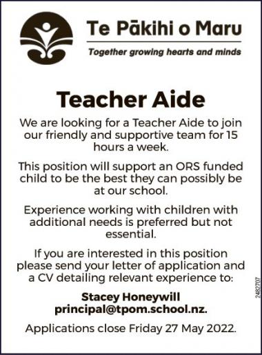Teacher Aide in Otago