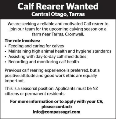 Calf Rearer Wanted