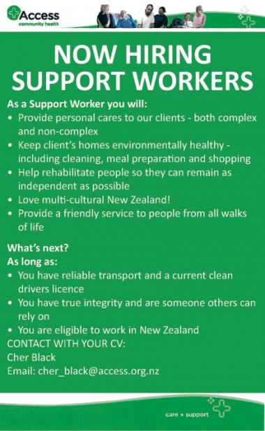 NOW HIRING SUPPORT WORKERS