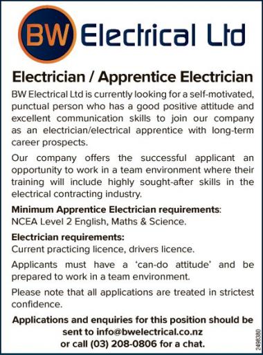 Electrician/Apprentice Electrician