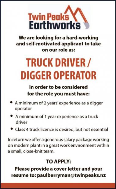 TRUCK DRIVER/DIGGER OPERATOR