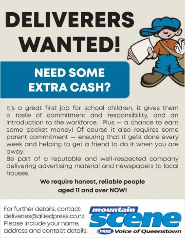 DELIVERERS WANTED!
