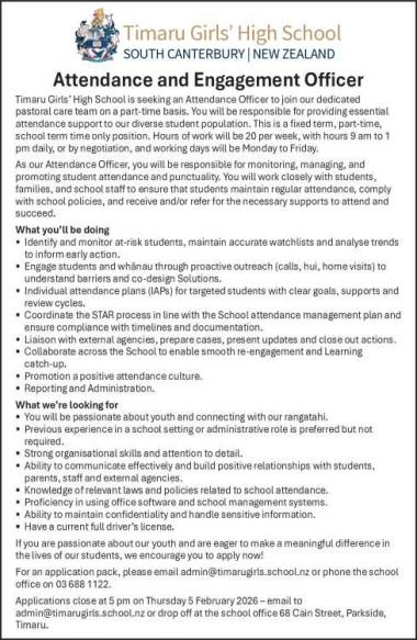 Attendance and Engagement Officer