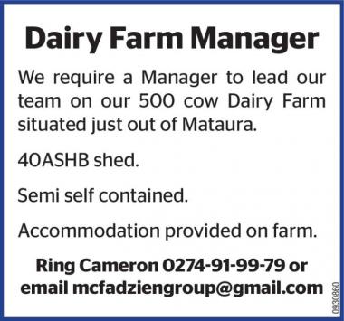 Dairy Farm Manager