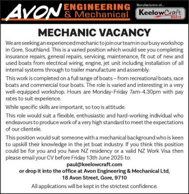 MECHANIC VACANCY