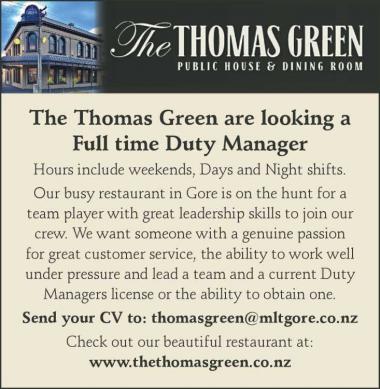 The Thomas Green are looking for a