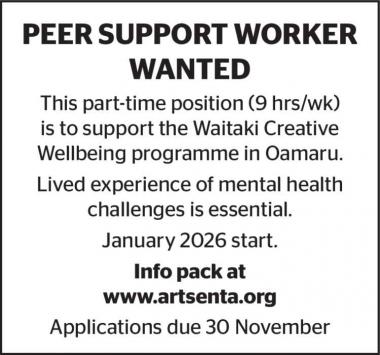 PEER SUPPORT WORKER WANTED