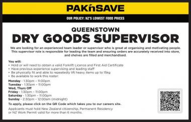 DRY GOODS SUPERVISOR