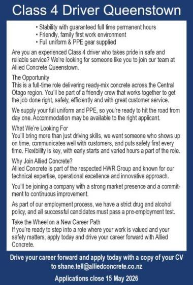 Class 4 Driver Queenstown