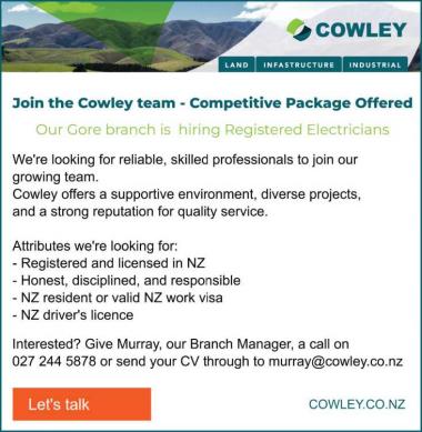 Join the Cowley Team - in Southland