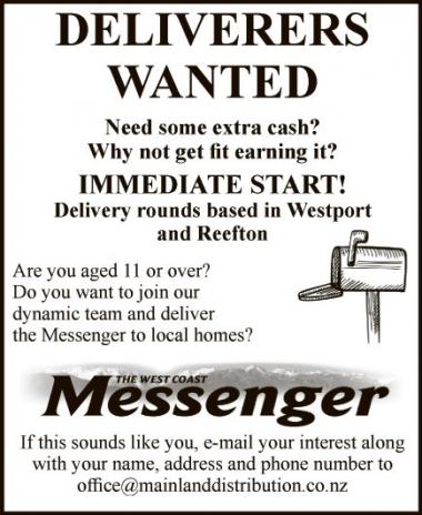 DELIVERERS WANTED