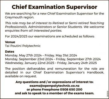 Chief Examination Supervisor