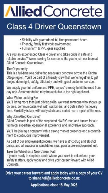 Class 4 Driver Queenstown