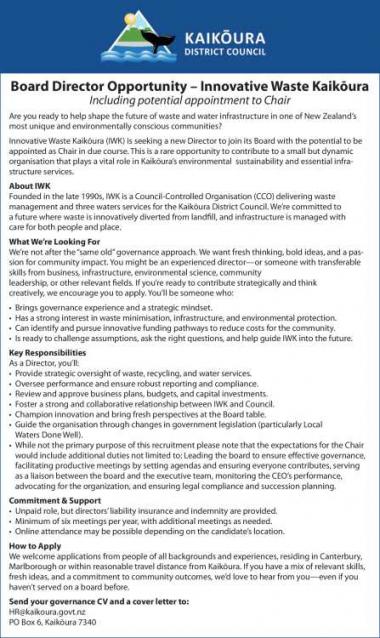 Board Director Opportunity –