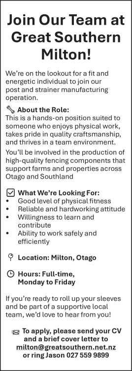 Join Our Team at Great Southern Milton!