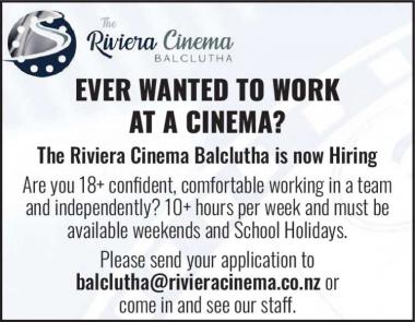 EVER WANTED TO WORK AT A CINEMA?
