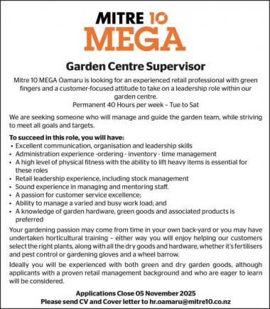 Garden Centre Supervisor
