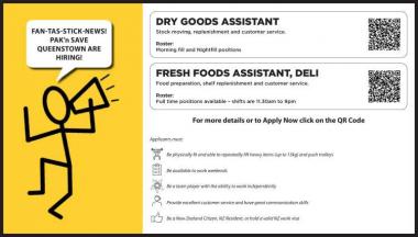 PAK’nSAVE Queenstown are Hiring!