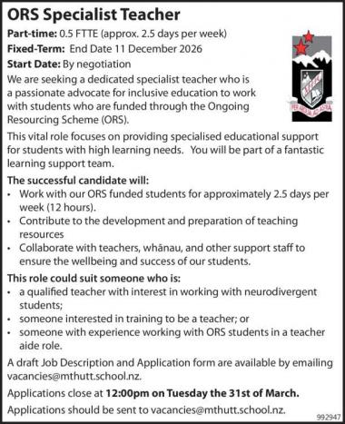 ORS Specialist Teacher