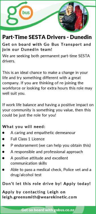 Part-Time SESTA Drivers - Dunedin