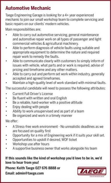 Automotive Mechanic in Canterbury