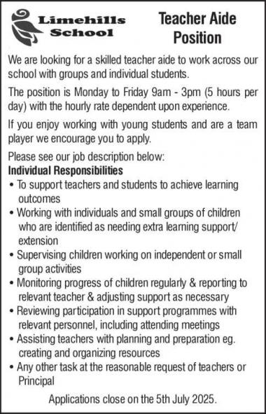 Teacher Aide Position