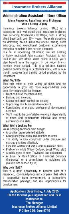 Administration Assistant – Gore Office