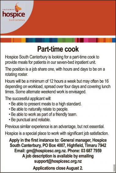 Part-time cook