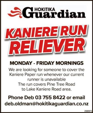 Kaniere run reliever