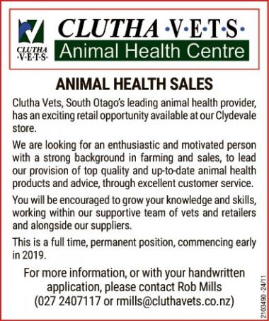 ANIMAL HEALTH SALES