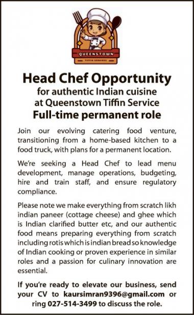 Head Chef Opportunity