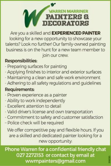 Are you a skilled and EXPERIENCED PAINTER