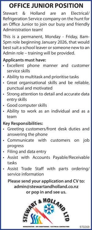 OFFICE JUNIOR POSITION