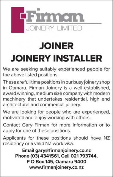 JOINER/JOINERY INSTALLER