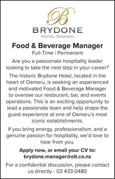 Food & Beverage Manager