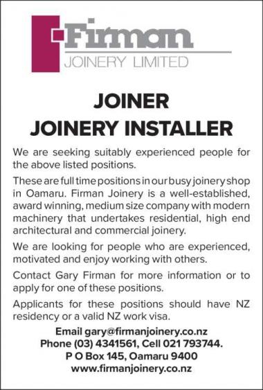 JOINER/JOINERY INSTALLER