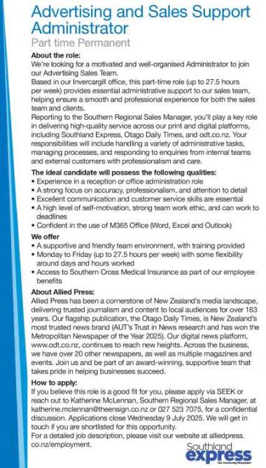 Advertising and Sales Support Administrator