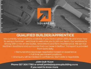 QUALIFIED BUILDER/APPRENTICE