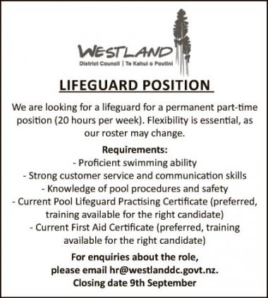LIFEGUARD POSITION
