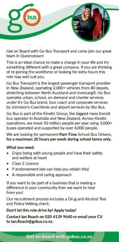 Part-Time School Bus Drivers in Otago