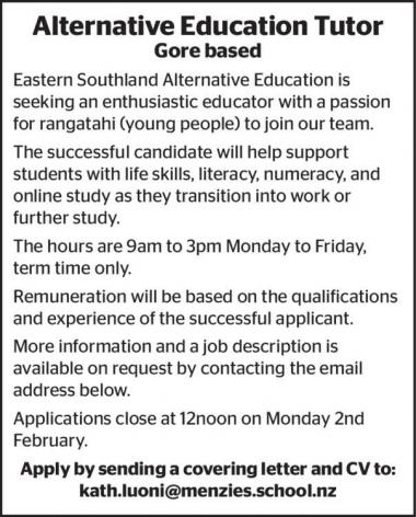 Alternative Education Tutor