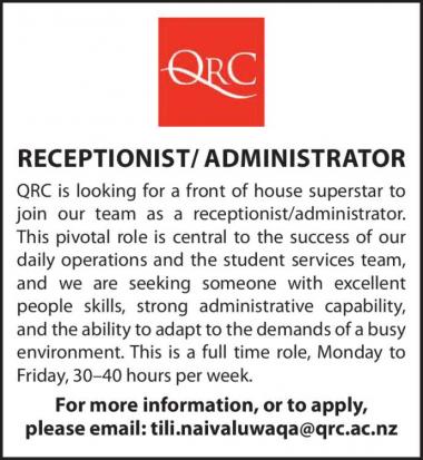 RECEPTIONIST/ADMINISTRATOR