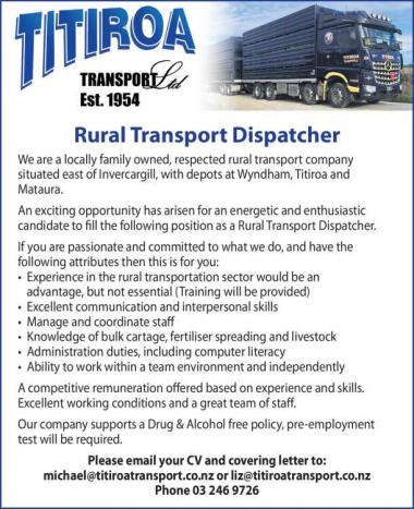 Rural Transport Dispatcher