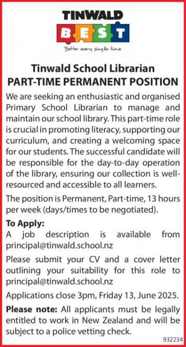 Tinwald School Librarian