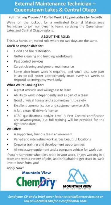 External Maintenance Technician –
