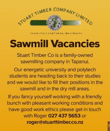 Sawmill Vacancies