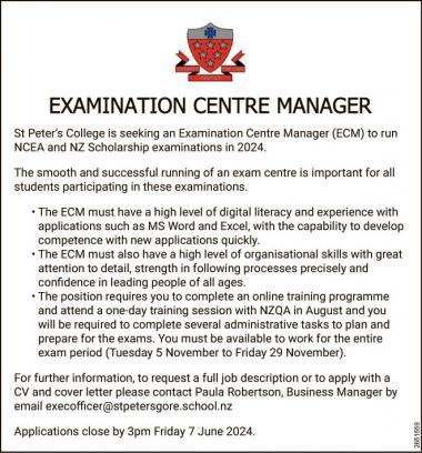 Examination Centre Manager