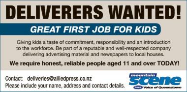 DELIVERERS WANTED!