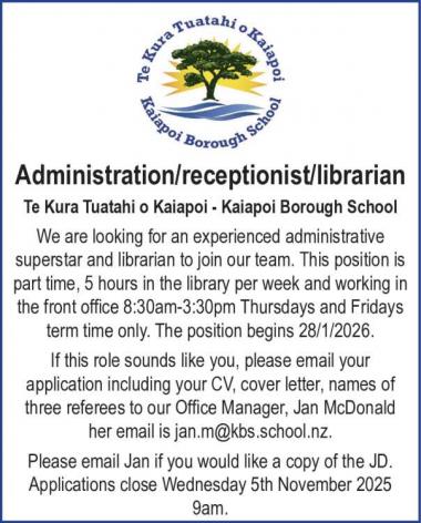 Administration/receptionist/librarian